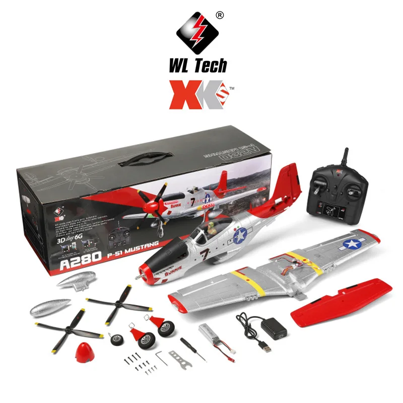 Kids Toys Channel - In Stock A280-P51 Four-Channel Aircraft P51