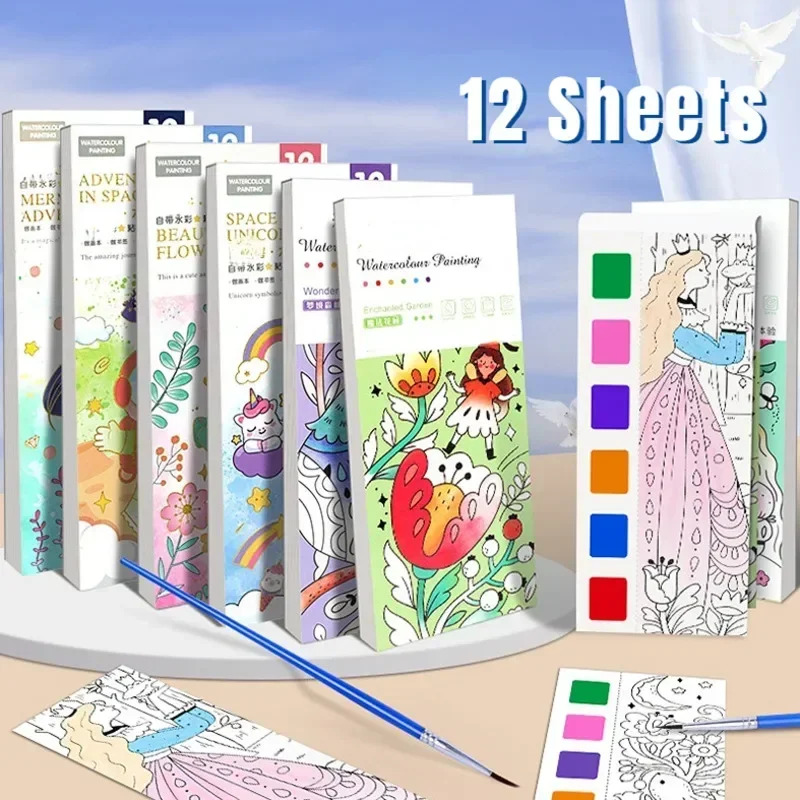 Kids Toys Drawing - Kids Portable Watercolor Painting Book Paint