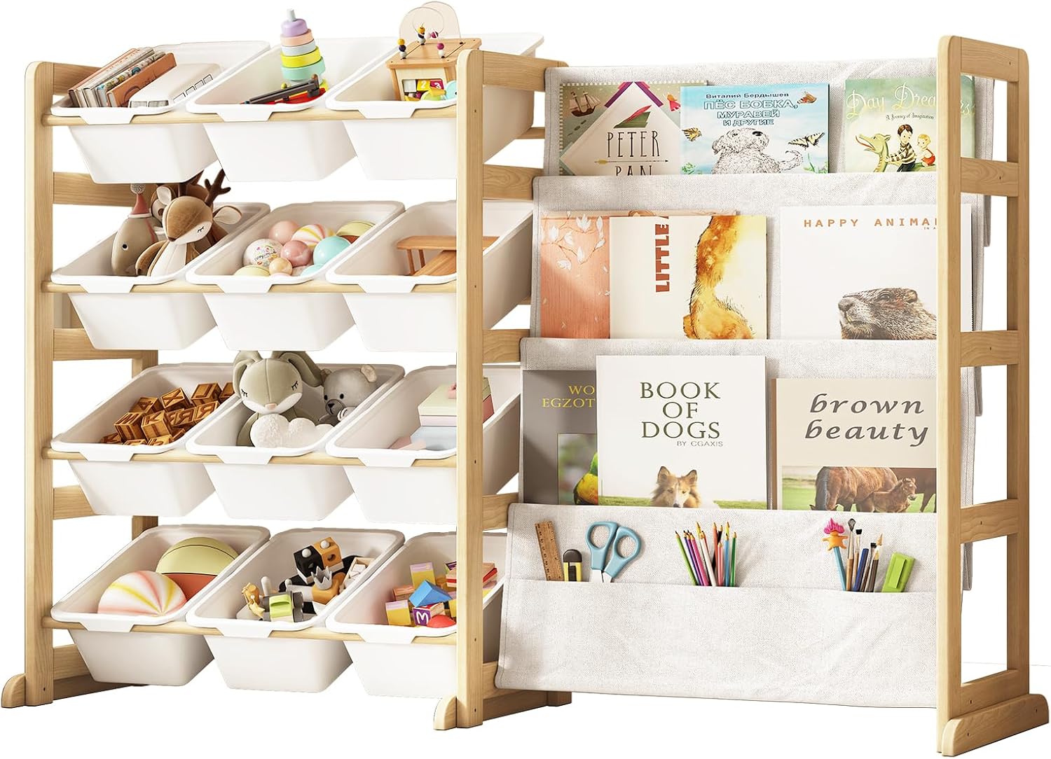 Kids Toys Stores - Solid Pine Wood Kids Toy Storage